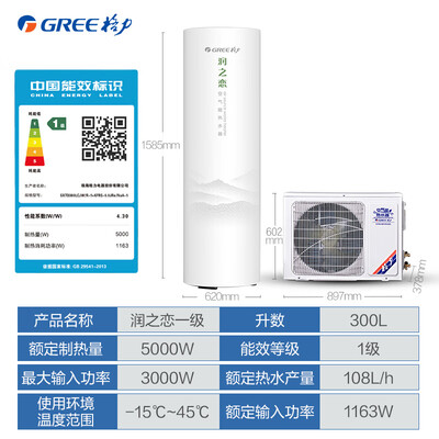 格力润之恋SXTD300LCJW/R-1空气能热水器好不好（格力空气能热水器怎么调时间）-图片2