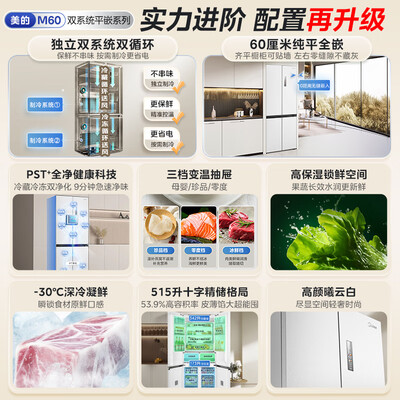 美的541升冰箱MR-541WUSPZE四开门双系统无霜值得手入吗（美的冰箱怎么调温度）-图片1