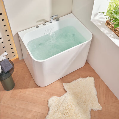 日丰深泡坐式浴缸家用小户型成人亚克力无缝一体迷你冲浪按摩日式带座好不好（日丰浴缸怎么样）-图片2