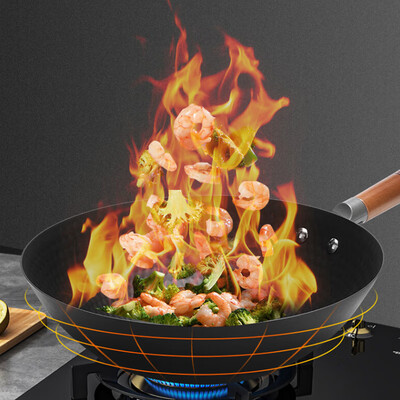 王源吉铁锅和章丘铁锅（王源吉 30cm无涂层炒锅 手工锻打手工铁锅质量烂不烂）-图片1