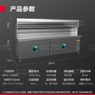 史夫人无烟烧烤车2.0米双组顶吸款油烟净化器怎么样(史夫人无烟烧烤车2.0米双组顶吸款油烟净化器测评看真相)-图片1