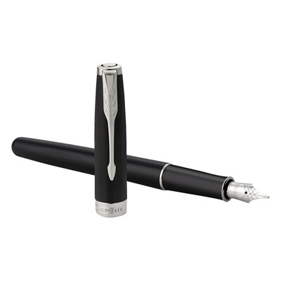 派克（PARKER）卓尔纯黑雅致白夹墨水笔