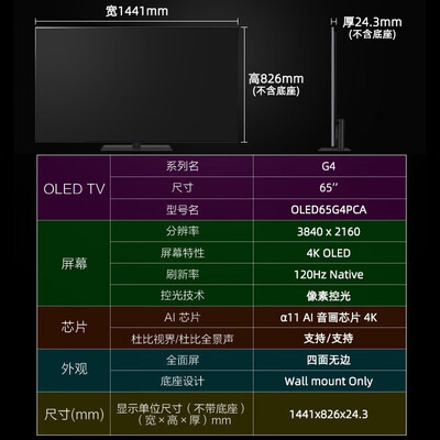 lg65寸oled电视哪款好（LG OLED G4系列 65英寸超薄壁纸电视OLED电视到底如何,值得入手吗）