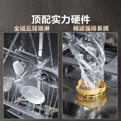 美的 GX1000Max 嵌入式洗碗机 17套变频五臂洗是否值得入手（美的嵌入式洗碗机哪个型号好）-图片3