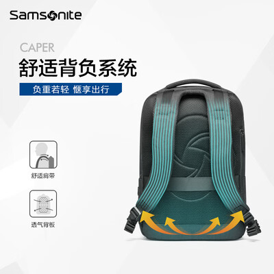 Samsonite/新秀丽双肩包 商务多功能笔记本电脑包TX6*09002黑色