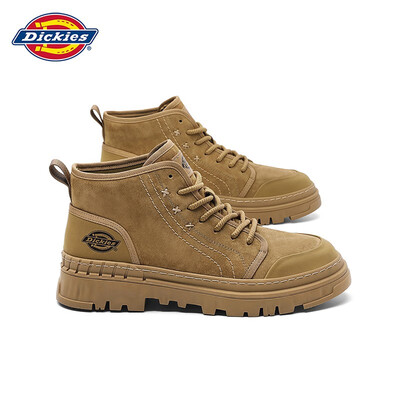 男士马丁靴棕色和黑色哪个好看（Dickies42码棕色工装靴男男士马丁靴质量如何）