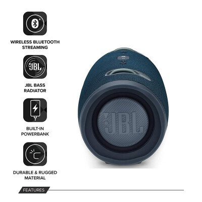 JBL Xtreme 2 户外便携式音响音箱蓝牙扬声器 流媒体可通话 IPX7防水15小时续航扩音器 聚会派对音响 蓝色