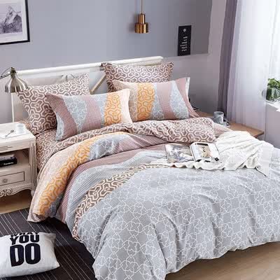 金丝莉（KINTHERI）抗菌全棉磨毛套件 菲迅/意枫 被套200X230cm