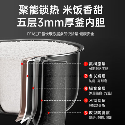 东芝 TOSHIBA RC-10HPC 3L IH电饭煲 适合2-6人质量烂不烂(东芝电饭煲怎么预约煮饭)-图片4