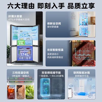 美的471升双变频多门冰箱质量如何（美的冰箱怎么调温度）-图片4