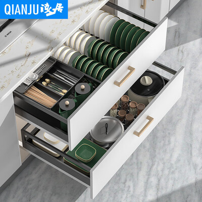 橱柜拉篮做几层好（浅居双层拉篮750柜纳米黑立方厨房拉篮好不好）