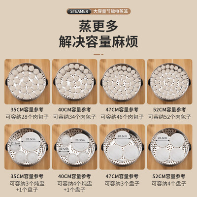 电蒸锅和不锈钢蒸锅哪个好(304不锈钢 35cm双层电蒸锅 商用蒸包子机电蒸炉测评看真相)-图片1