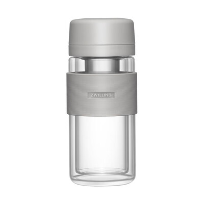 双立人（ZWILLING）水杯泡茶杯双层玻璃茶滤杯310ml /1026353（灰）1026355（粉）