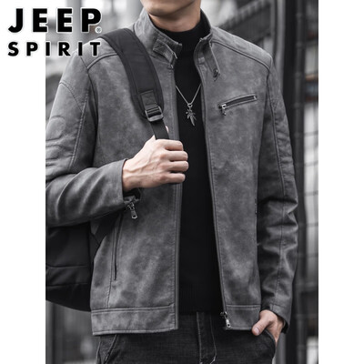 jeep男装夹克怎么样（JEEP SPIRIT 2024 男士真皮夹克 咖啡 3XL男士皮衣测评看真相）-图片3