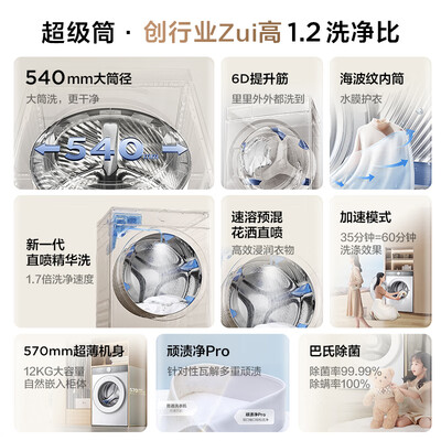 TCL G120T7H 12公斤超薄滚筒洗衣机值得手入吗（tcl洗衣机e1故障怎么解决）-图片3