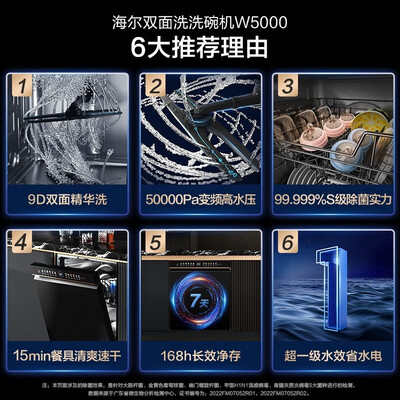 海尔 EYBW152266BKU1 嵌入式双面洗碗机 15套变频精洗质量烂不烂（海尔洗碗机怎么使用视频教程）-图片4