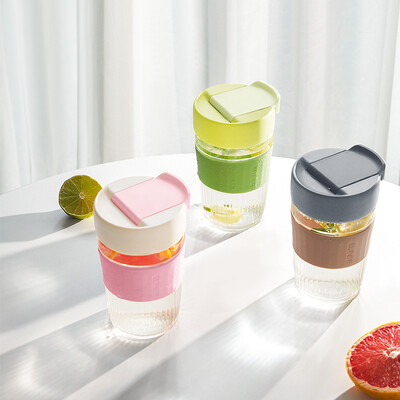 苏泊尔（SUPOR）吸管玻璃泡饮杯   KC45HU10 奶油粉/摩卡棕