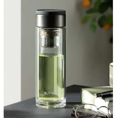 苏泊尔（SUPOR）集茶双享耐热玻璃杯 380ML KC38JF10