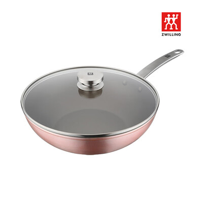双立人（ZWILLING）Enjoy 30cm 中式炒锅 ZW-EY105  粉红色/1021224