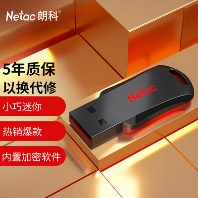 朗科（Netac）8GB USB2.0 U盘U196 黑旋风车载电脑两用闪存盘 黑红色小巧迷你加密U盘