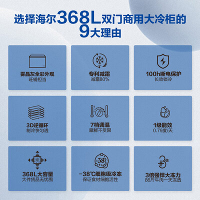 海尔 BC/BD-368GHPCD 368L冰柜大容量冷冻柜好不好（海尔冷冻柜怎么调温度）-图片2