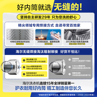 海尔 Mate28 10公斤超薄滚筒洗衣机测评看真相（海尔洗衣机怎么解锁打开门）-图片4