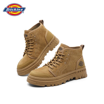 男士马丁靴棕色和黑色哪个好看（Dickies42码棕色工装靴男男士马丁靴质量如何）