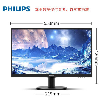 飞利浦（PHILIPS）243V5QSB 23.6英寸全高清LED宽屏VA面板办公家用液晶电脑显示器 可壁挂 VGA+DVI接口