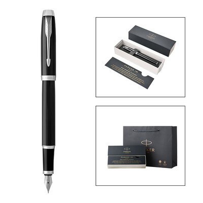 派克（PARKER）2015IM纯黑丽雅白夹墨水笔