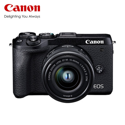佳能m6 mark II 二代2代微单美颜自拍数码照相机高清旅游4k摄影 EOS M6 Mark II（15-45mm）黑