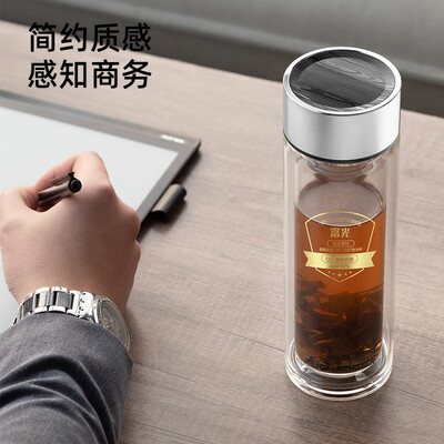 富光 铭宜抗菌双层玻璃杯（流通款）330ml G2217-sh-330