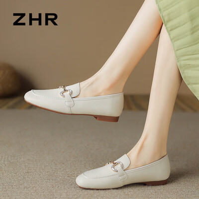 ZHR春夏新款真牛皮平底女鞋真皮鞋怎么样（真皮鞋子质量怎么样）