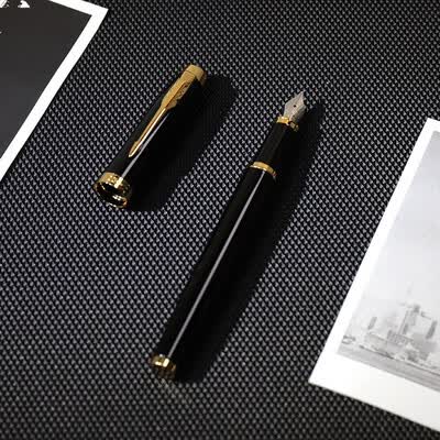 派克（PARKER）2015IM纯黑丽雅金夹墨水笔