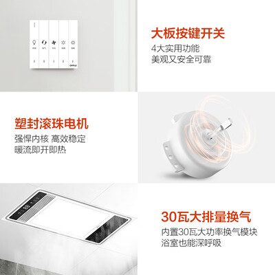欧普 套餐3 超薄风暖浴霸 灯照明一体好不好（欧普风暖浴霸哪款最好）-图片1