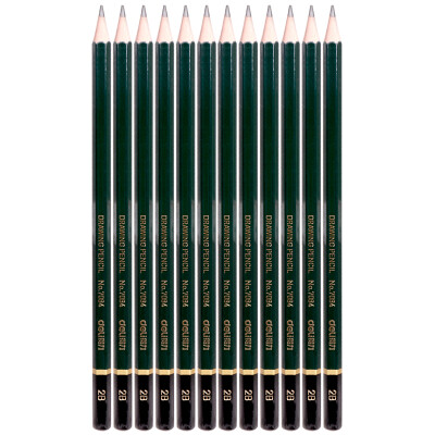得力7084-2B高级绘图铅笔(绿色)（12支/盒）