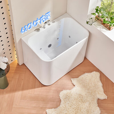日丰深泡坐式浴缸家用小户型成人亚克力无缝一体迷你冲浪按摩日式带座好不好（日丰浴缸怎么样）-图片1