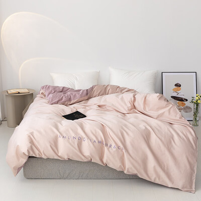 金丝莉（KINTHERI）100支全棉贡缎绣花四件套 轻奢-粉 被套200x230cm