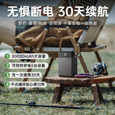 Remax 80000毫安充电宝户外移动电源是否值得入手（remax户外移动电源怎么关灯）-图片1