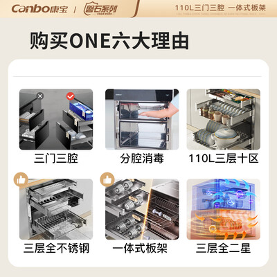 康宝消毒柜嵌入式哪款好(康宝消毒柜 Canbo XDZ100-ONE 嵌入式三门大容量嵌入式消毒柜体验效果好吗)-图片5