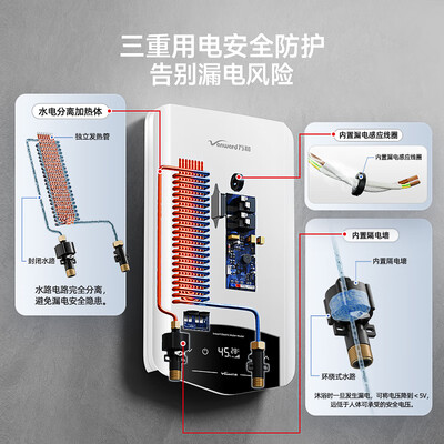 万和即热式电热水器多少钱(万和珍珠白即热式电热水器8500W集成热水器评测说真相)-图片2