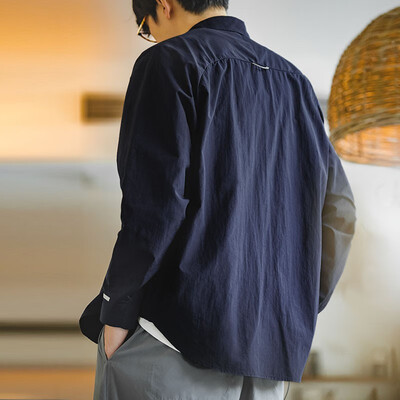 藏青色衬衫配什么马甲好看（马登工装 藏青色男士长袖衬衫 M男士衬衫怎么样）