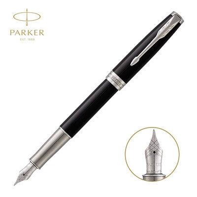 派克（PARKER）2015卓尔纯黑丽雅白夹墨水笔