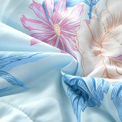 富安娜（FUANNA）纯棉七孔抗菌夏被-浅笑沐歌 203*229cm(370g)