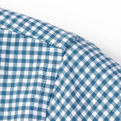 罗蒙春秋商务长袖衬衫纯棉牛津纺蓝绿格41码值得手入吗（罗蒙衬衫和海澜之家哪个好）-图片1