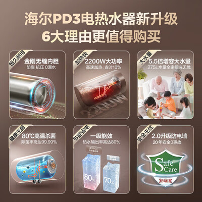 海尔金刚无缝胆50升电热水器EC5001-PD3(U1)值得手入吗（海尔电热水器怎么清理水垢视频）-图片4