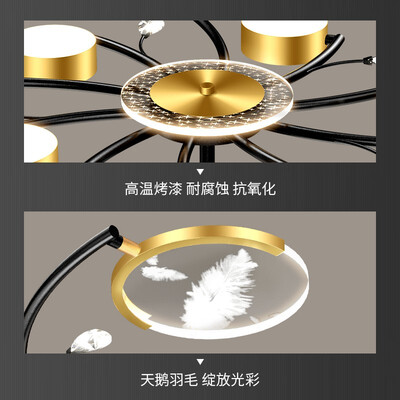 世元简奢艺术灯【套餐包安装】智能语音客厅吊灯北欧现代卧室餐厅灯轻奢大气网红灯饰灯具套餐水晶新款 10头-直径108cm