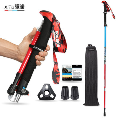 曦途 XITU 碳纤维登山杖 蓝红短款体验效果好吗（曦途登山杖和探险者哪个好）