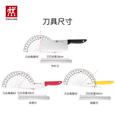 双立人（ZWILLING）厨房刀具套装 厨具切菜刀水果刀插刀架四件套32870-004-762