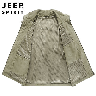 JEEP SPIRIT男士马甲卡其无袖运动外套测评看真相（JEEP SPIRIT男士马甲卡其无袖运动外套质量如何）
