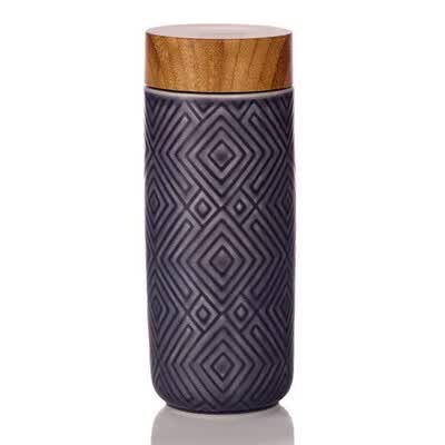 乾唐轩 奇迹随身杯 (木纹盖) 330ml （双层）